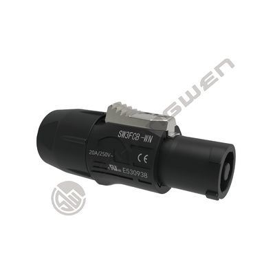 3 Pin Male female  Powertrue Connector Electrical Waterproof Outdoor 3Pin Power Waterproof AC Connectors High Current Capacity Lockable Triple Core 20A 500V True IP65 Waterproof Connector