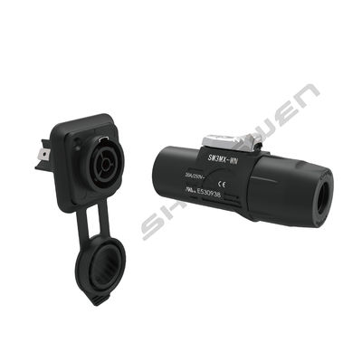 Outdoor Powercon Connector Waterproof Male Female Plug Connector IP65 Outdoor Panel Mount Power Socket 3-Pin Male Audio Connector with LED Display 20A Chassis Socket for Audio Power Solutions