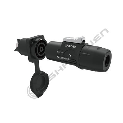 Outdoor Powercon Connector Waterproof Male Female Plug Connector IP65 Outdoor Panel Mount Power Socket 3-Pin Male Audio Connector with LED Display 20A Chassis Socket for Audio Power Solutions