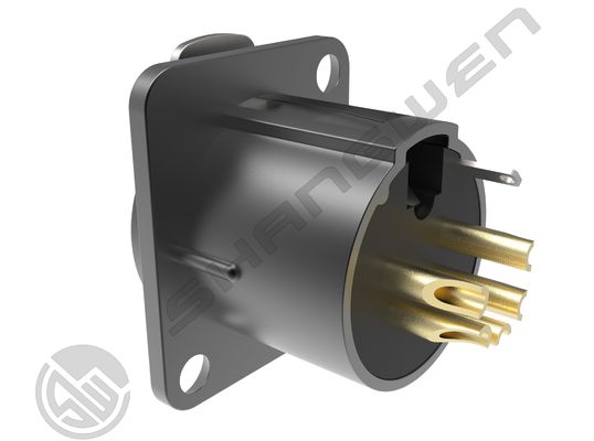 IP40 Indoor Audio Cable Plug 5-Pin XLR Female Socket Connector with 3.5mm Gold Conductor XLR-5P Female 5 Pin Panel-mount Socket