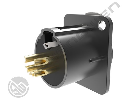 IP40 Indoor Audio Cable Plug 5-Pin XLR Female Socket Connector with 3.5mm Gold Conductor XLR-5P Female 5 Pin Panel-mount Socket