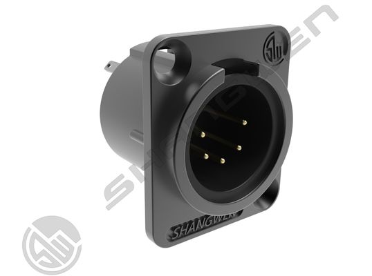 5-Pin XLR Male Audio Connector IP40 Zinc Alloy Shell in Gold Indoor Microphone Audio Cable Plug in Black Silver XLR 5 pole