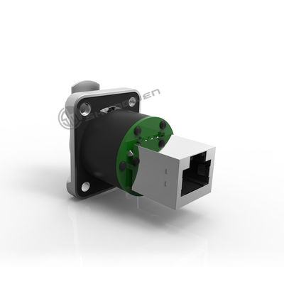 Shangwen Indoor 8 Pin RJ45 Plug Industrial Ethernet Connector RJ45 Panel Mount Socket Signal Network Connector 8p8c Female Panel