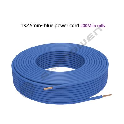 Power Cord Blue 1*2.5mm²  H07V-K  Power Cord CE CCC VDE RV Power Cord  Flame Retardant  Bare Copper Core 450/750V Single Cable
