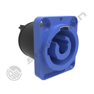 Ip44 Industrial Power Female Connector Indoor Use Blue Input