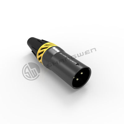 Connecteur XLR à petite puissance noir, étanche IP65, 3 broches, prise mâle