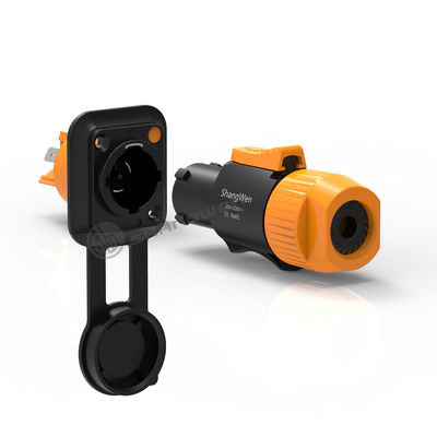 Connecteur d'alimentation industriel mâle et femelle imperméable à l'eau Ip65 extérieur