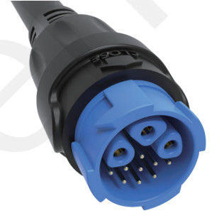 M19 connecteur 12 broches bleu 20A soudeur surfacé en alliage d'aluminium Shell Nylon IP67