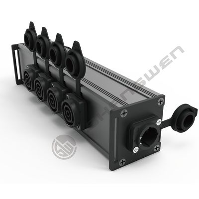 6 canaux de sortie des connecteurs XLR Powercon Power Coupler Boîte de sortie de distribution avec matériau de boîtier en plastique