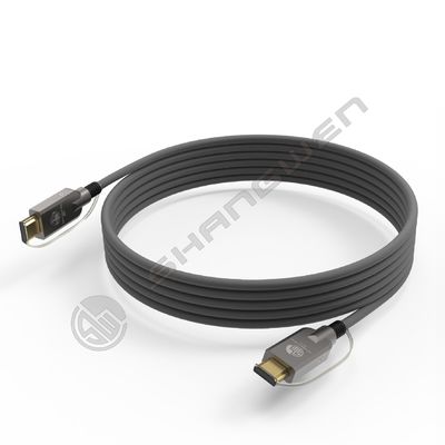 2.1 HD Port de liaison câble à fibre optique TPU Shell acier inoxydable 304 tube blindé puce de ligne de silicium 4K 60Hz 8K 144Hz OD 6.0mm