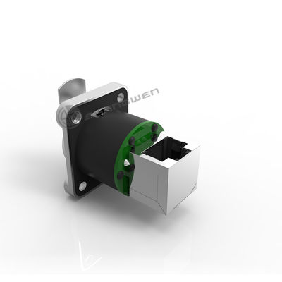 Femme D-Style 8 broches RJ45 Ethernet Connecteur de châssis Utilisation intérieure IP44 PA66 Connecteur angulaire pour connecteur de signal d'aviation