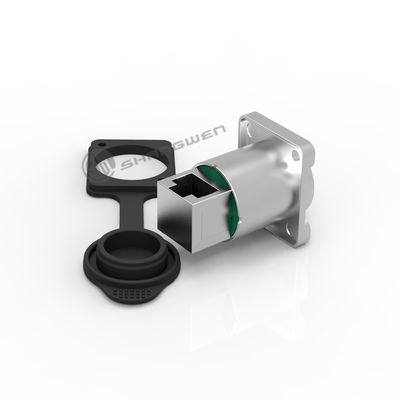 Accessoires électroniques industriels IP65 siège en cristal imperméable à l'eau RJ45 Connecteur féminin pour montage de panneau de signalisation extérieur