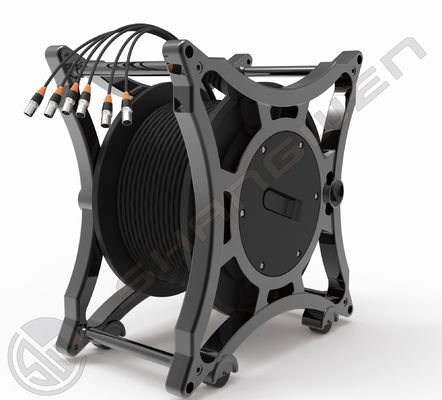 Sockets de signal électrique industriel multicanal 4x16A avec 6 canaux et bobine de câble rétractable de réseau SF/UTP CAT6