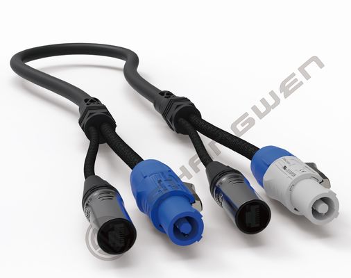 Câble combiné XLR femelle et mâle Powercon, câble d'alimentation et de signal DMX 3 broches SJT, 2 en 1, entrée et sortie, câble hybride d'alimentation