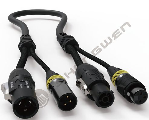 TRUE1 XLR 2 en 1 câble hybride Powercon féminin et masculin 3 broches DMX Combi Noir XLR3 câbles de communication séparés