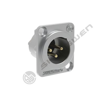 Connecteur audio XLR de type D miniature à 3 broches, embase mâle, coque en alliage de zinc, prises de montage sur panneau pour haut-parleur audio, microphone XLR femelle