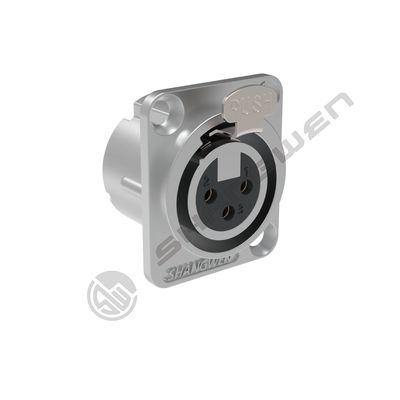 Intérieur imperméable à l'eau 10A Plaqué en argent 3-Pin XLR Femme connecteur de panneau monté adaptateur de microphone Convertisseur pour haut-parleur audio