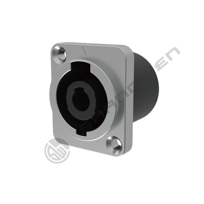 Connecteur mâle 4 broches pour électronique audio vidéo IP40 Étanche Hautement robuste Prise de haut-parleur Argent Métal Alliage de laiton