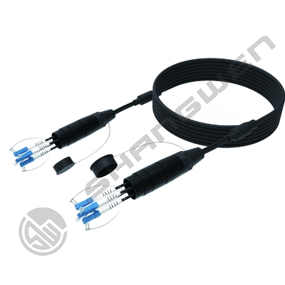 Réseau extérieur Câble à fibre optique étanche TPU monomode de 50M avec bobine de tambour et connecteurs LC-LC OM2/OM3/OM4