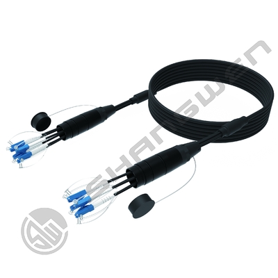 Câbles de communication LC SC FC TPU étanches - Câble de raccordement à fibre optique PDLC blindé monomode LC-LC sur touret 4/6/8 cœurs