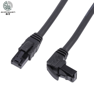 UTP Cat5e Angle de 90 degrés RJ45 connecteur câble réseau enchaîné terminal 8P8C Crochet de tête en cristal