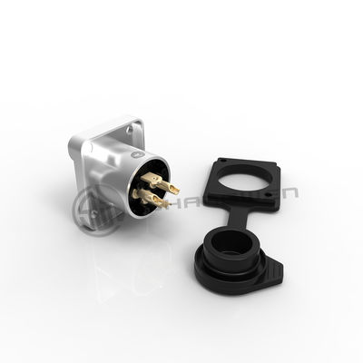 High Quality Black Outdoor Waterproof Ip65 Male Socket Audio XLR Connector 3 Pin