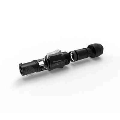 High Current Capacity 3pin LED Power Cable Triple Black Shell IP65 Outdoor 3 Waterproof Male Connector Plug 20A 250V Made Alloy