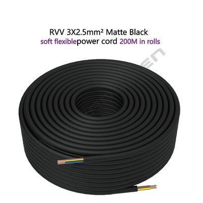 3*2.5mm²  300/500V Power Cord CE CCC VDE 3 Core Soft Sheathed Wire Copper Core Cable Standard RVV Power Cord H05RR-F 2.5mm²