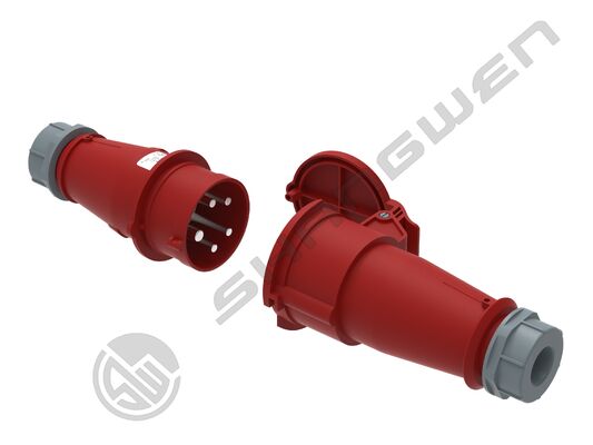 IP44 Industrial Male and Female Plug Couplers 16A 5P  IP44  Male Female Industrial Plug Socket Red
